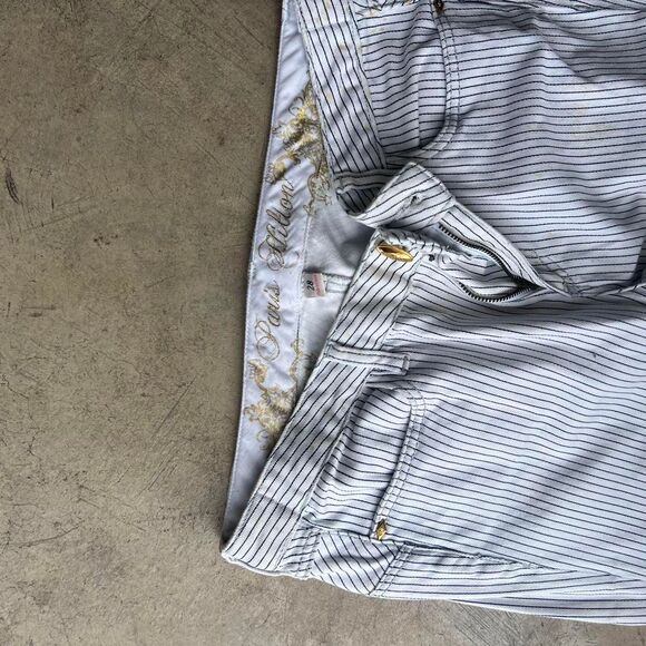 Paris Hilton Striped Flare Jean pants Womens size 28 y2k Beverley hills - Picture 3 of 4